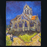 Cobertor De Velo Vincent van Gogh - A Igreja em Auvers<br><div class="desc">Igreja de Auvers / l'Eglise à Auvers-sur-oise de Vincent Van Gogh em 1890</div>