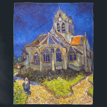 Cobertor De Velo Vincent van Gogh - A Igreja em Auvers<br><div class="desc">Igreja de Auvers / l'Eglise à Auvers-sur-oise de Vincent Van Gogh em 1890</div>