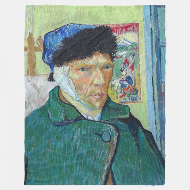Cobertor De Velo Vincent van Gogh - Autorretrato com ouvido colado (Frente)