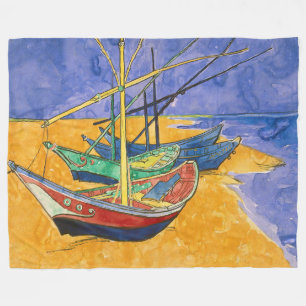 Cobertor De Velo Vincent van Gogh - Barcos de Pesca na Praia