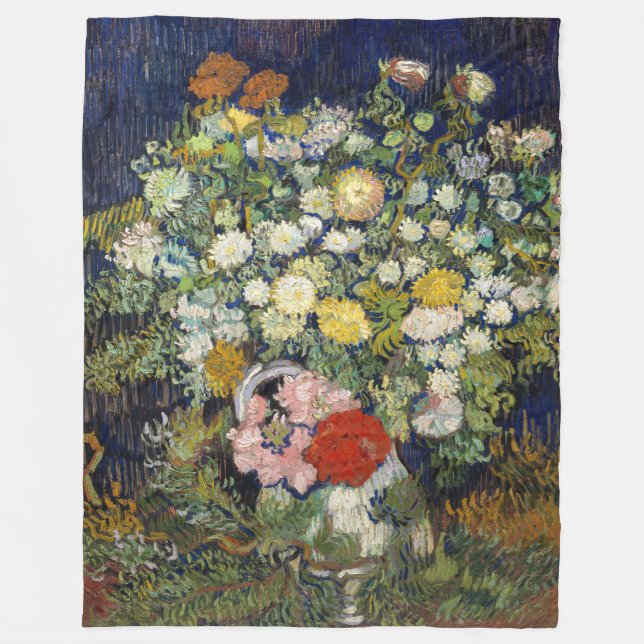 Cobertor De Velo Vincent van Gogh - Buquê de Flores em um Vase (Frente)