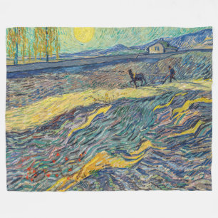 Cobertor De Velo Vincent van Gogh - Campo com lavoura de agricultor