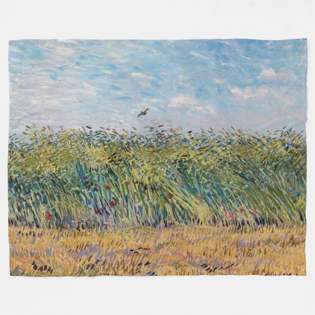 Cobertor De Velo Vincent van Gogh - Campo de trigo com Lark (Frente (Horizontal))