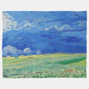 Cobertor De Velo Vincent van Gogh - Campos de rodas sob as nuvens d
