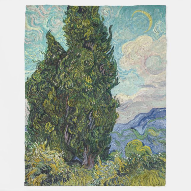 Cobertor De Velo Vincent van Gogh - Ciprestes (Frente)