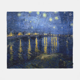 Cobertor De Velo Vincent van Gogh está na Noite Estrelada do Ródano