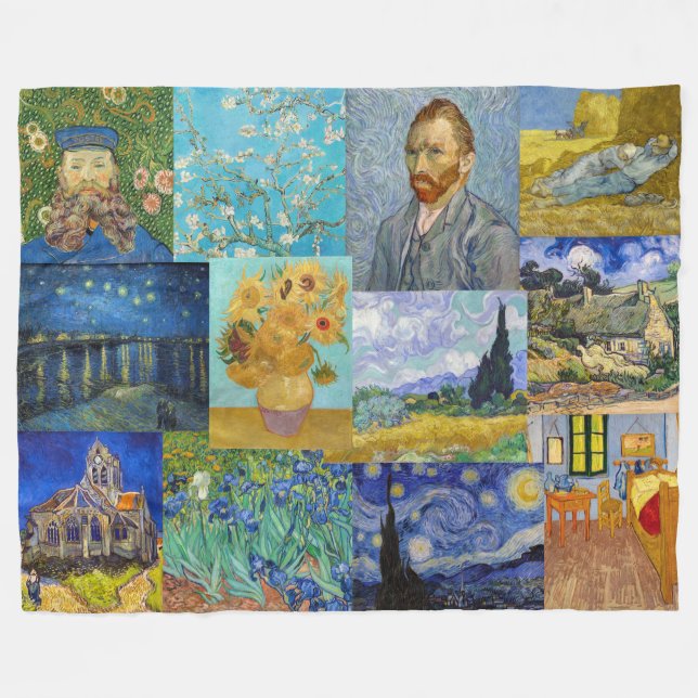 Cobertor De Velo Vincent Van Gogh - Obras-primas (Frente (Horizontal))