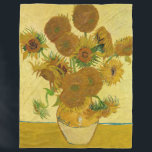 Cobertor De Velo Vincent van Gogh - Vase com Quinze Girassóis<br><div class="desc">Vase com Quinze Girassóis / Vase avec quinze Tornesols - Vincent Van Gogh,  agosto de 1888 - Girassóis versão 1888 (F454)</div>