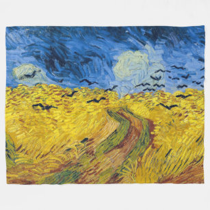Cobertor De Velo Vincent van Gogh - Wheatfield com Crows
