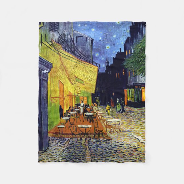 Cobertor De Velo Vincent Willem van Gogh - Cafe Terrace à Noite (Frente)