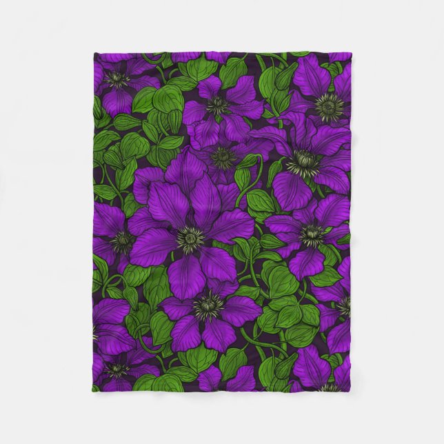 Cobertor De Velo Vinha-púrpura Clematis (Frente)