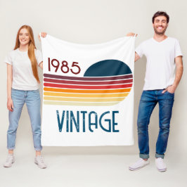 Cobertor De Velo Vintage 1985 Retro Stripe Sun