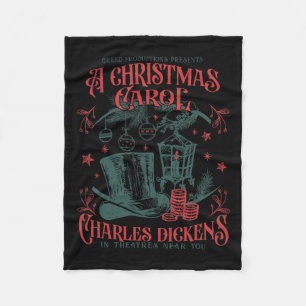 Cobertor De Velo Vintage A Christmas Carol Xmas Light Academia Lite