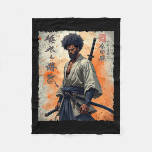 Cobertor De Velo Vintage African Samurai Afro American Bushido Warr