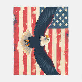 Cobertor De Velo Vintage American Eagle Fleece Blanket