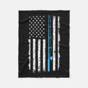 Cobertor De Velo Vintage American Flag Fisheries Rod Short Sleds