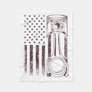 Cobertor De Velo Vintage American Flag Piston Engraçado Musculatura