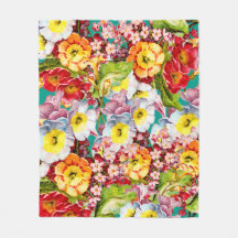 Vintage Art Floral Pattern Spring Flowers Primrose
