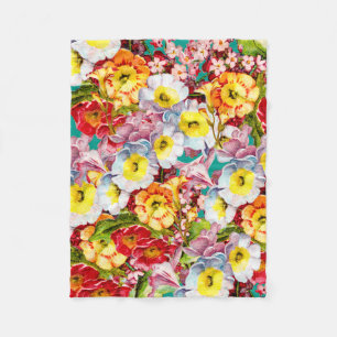 Cobertor De Velo Vintage Art Floral Pattern Spring Flowers Primrose