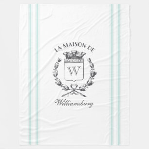 Cobertor De Velo Vintage - Aterro Familiar Francês Aqua Ticking