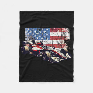Cobertor De Velo Vintage Auto Racing Carro American Flag 4 De Julho