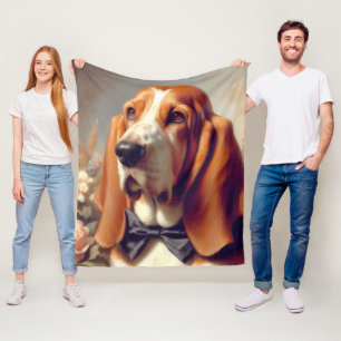 Cobertor De Velo Vintage Basset Hound Painting