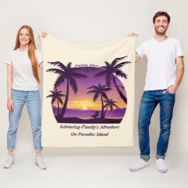 Cobertor De Velo Vintage Beach Sunset Vacage lounger pach roxo
