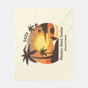 Cobertor De Velo Vintage Beach Sunset Vacset surf laranja castanho