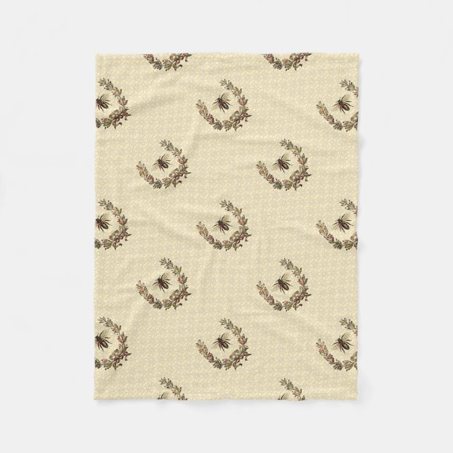 Cobertor De Velo Vintage Bee Wreath (Frente)