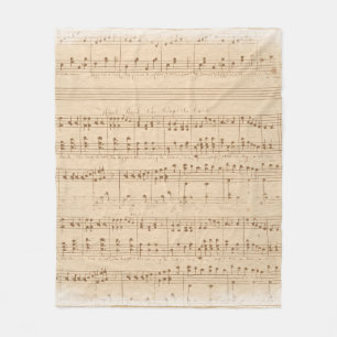 Cobertor De Velo Vintage beige music notes