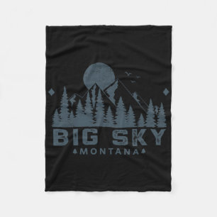 Cobertor De Velo Vintage Big Sky Montana Mt Esqui Montanha Férias a