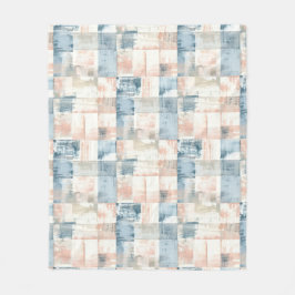 Cobertor De Velo Vintage Blue & Blush Painterly Fleece Blanket