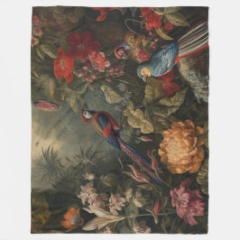 Cobertor De Velo Vintage botânica bird flores no paraíso