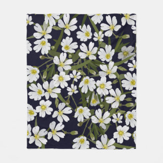 Cobertor De Velo vintage brushless floral pattern with white field