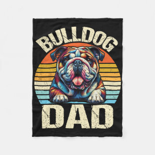 Cobertor De Velo Vintage Buldogue Pai Cachorro Amante Pai Padre&#;