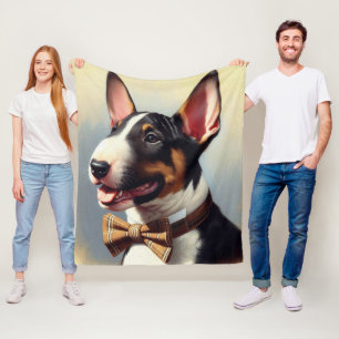 Cobertor De Velo Vintage Bull Terrier Painting Retrato