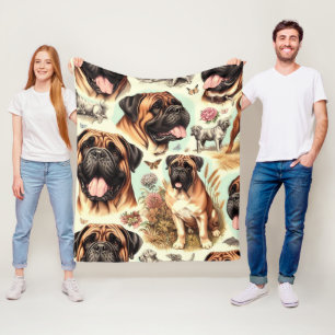 Cobertor De Velo Vintage Bullmastiff Seamless