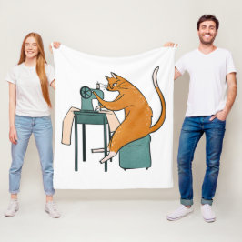 Cobertor De Velo Vintage Cat Sewing