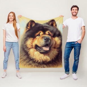 Cobertor De Velo Vintage Chow-Chow Painting