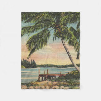 Cobertor De Velo Vintage Coconut Palms Tropical Breeze Sunset