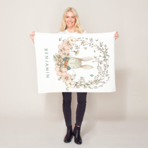 Cobertor De Velo Vintage, Coelhinho Floral, Garoto