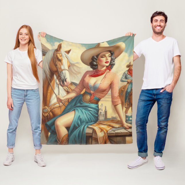 Cobertor De Velo Vintage Cowgirl (In Situ)