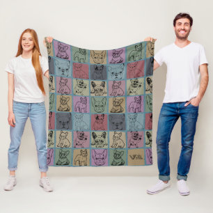 Cobertor De Velo Vintage Cozy French Bulldog Blanket Gift