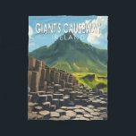 Cobertor De Velo Vintage da Viagem de Arte do Giant<br><div class="desc">Causeway do Giant em um estilo de arte vetorial. A Via do Gigante é composta por mais de 40 mil colunas de basalto que foram formadas por lava que resfriaram e contraíram,  criando padrões e rachaduras de estresse regulares.</div>