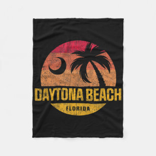 Cobertor De Velo Vintage Daytona Beach Palm Tree Sunset Vac