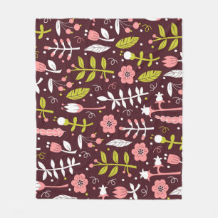 Cobertor De Velo Vintage Doodle Floral Sem Vista