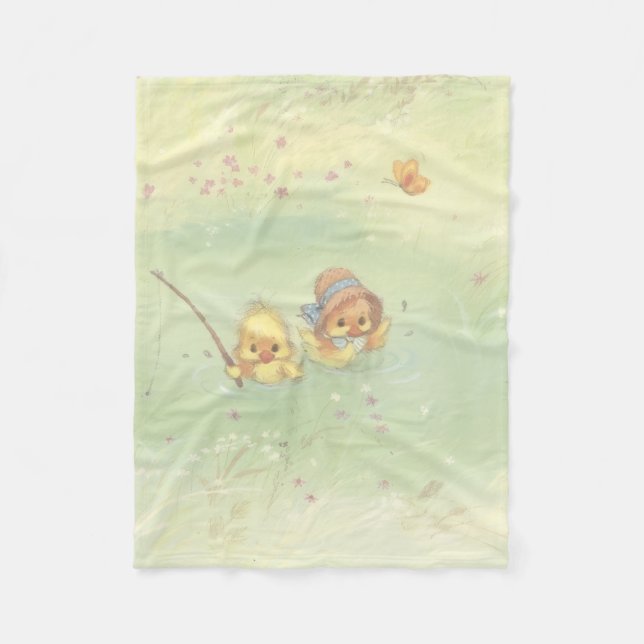 Cobertor De Velo Vintage Duckies baby blanket  (Frente)