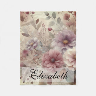 Cobertor De Velo Vintage Fall Flores pastando aquarela pintura