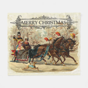 Cobertor De Velo Vintage Family Christmas