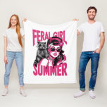 Cobertor De Velo Vintage Feral Girl Summer Ogambm Funny Raccoon<br><div class="desc">Vintage Feral Girl Summer Ogambm Funny Raccoon</div>